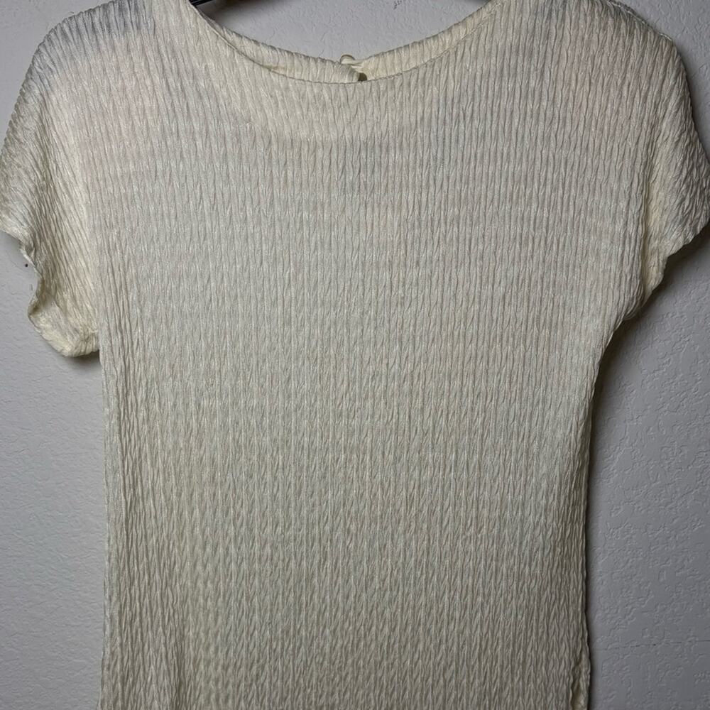 Vintage AK Collectible Cream Blouse Size Small
